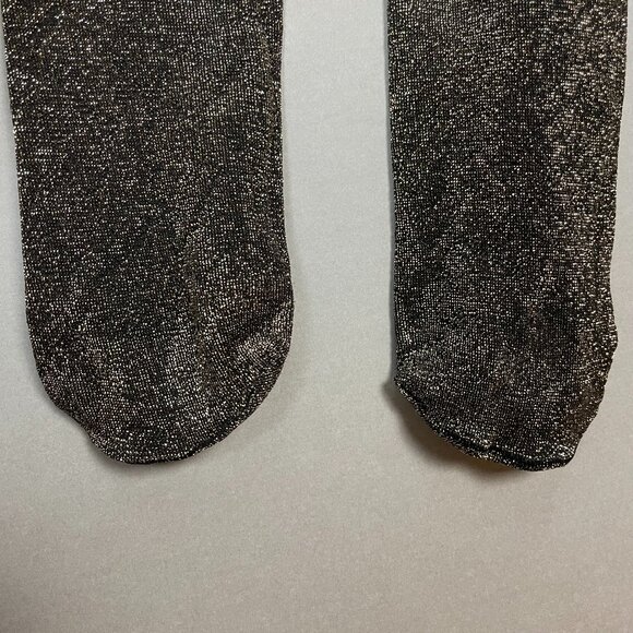 Express Tights Glitter Black Gold Women Sz Medium Large New Years Eve Christmas - Picture 5 of 11